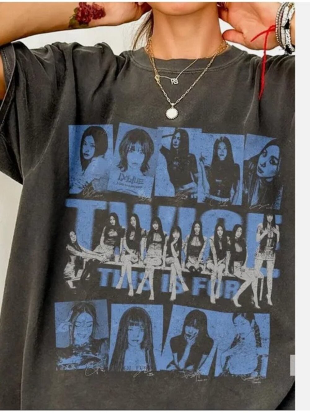 Twice This Is Tour 2026 short sleeve charcoal color shirt.  250